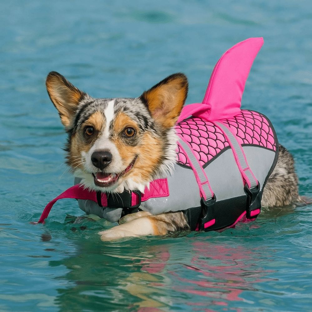 Dog Life Jacket - Reflective Shark Dog Life Jacket Enhanced