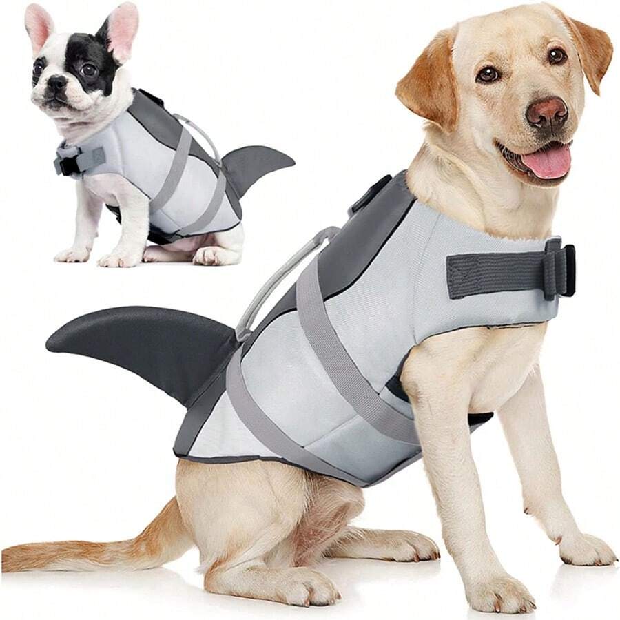 Dog Life Jacket - Shark Dog Life Jacket Adjustable Rescue