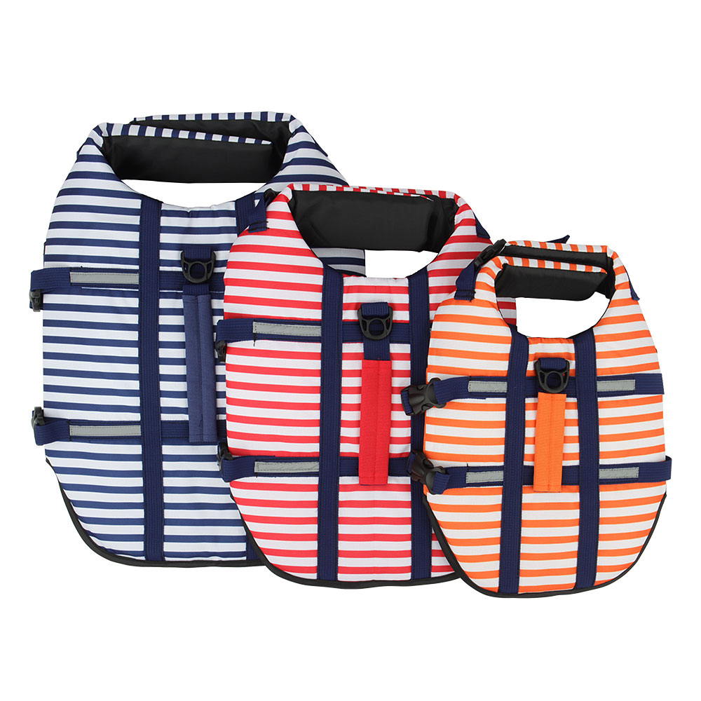 Dog Life Jacket - Summer Striped Pet Dog Life Swimsuit