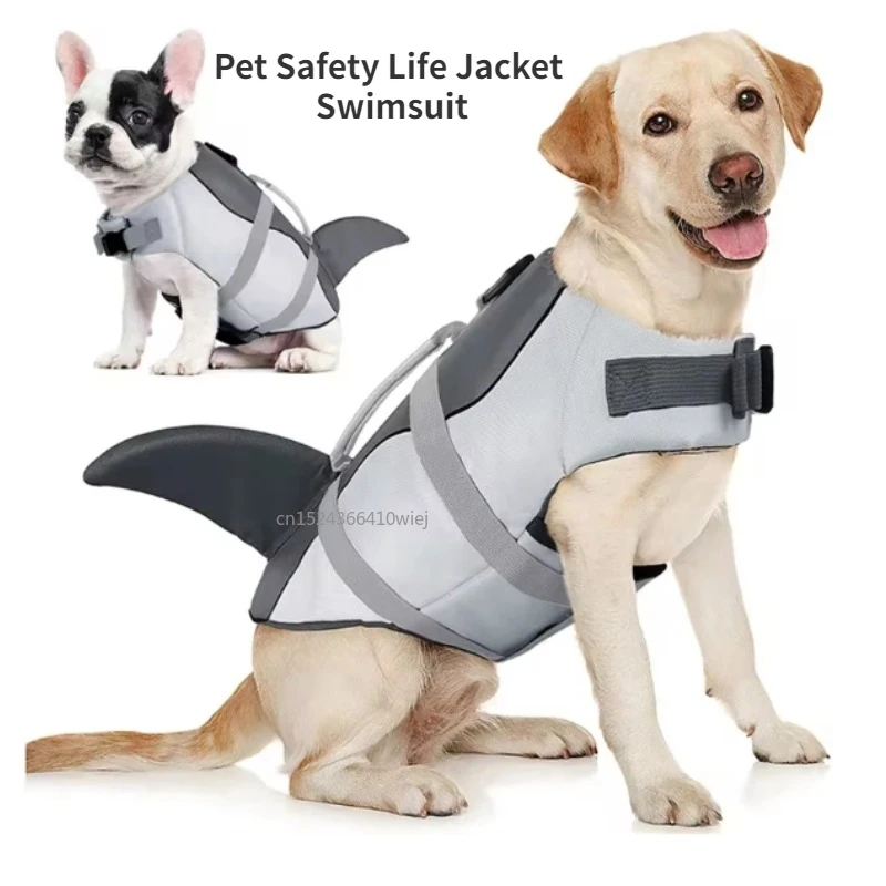 Dog Life Jacket - Shark Dog Life Jacket Enhanced Buoyancy