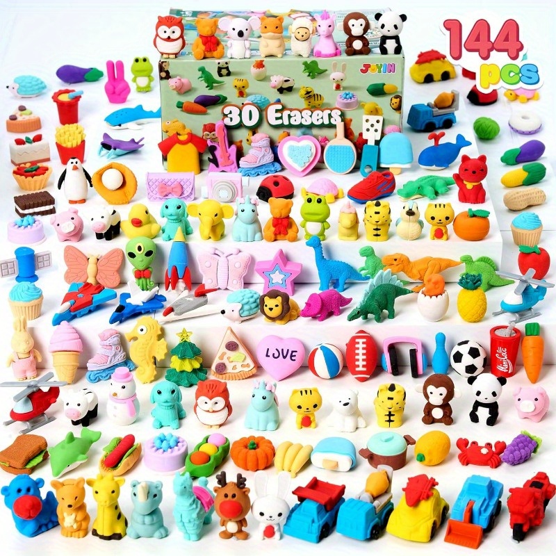 Pet Supplies In Bulk - 144 Pcs Animal Erasers Kids 3D