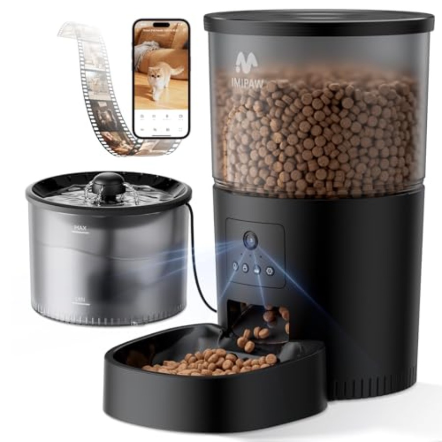 Pet Water Fountain - Automatic Cat Feeder with Camera and