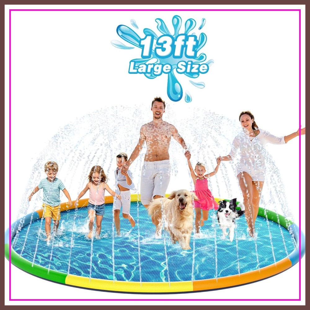 Pet Water Fountain - 13FT Extra Large Splash Pad, Thicker