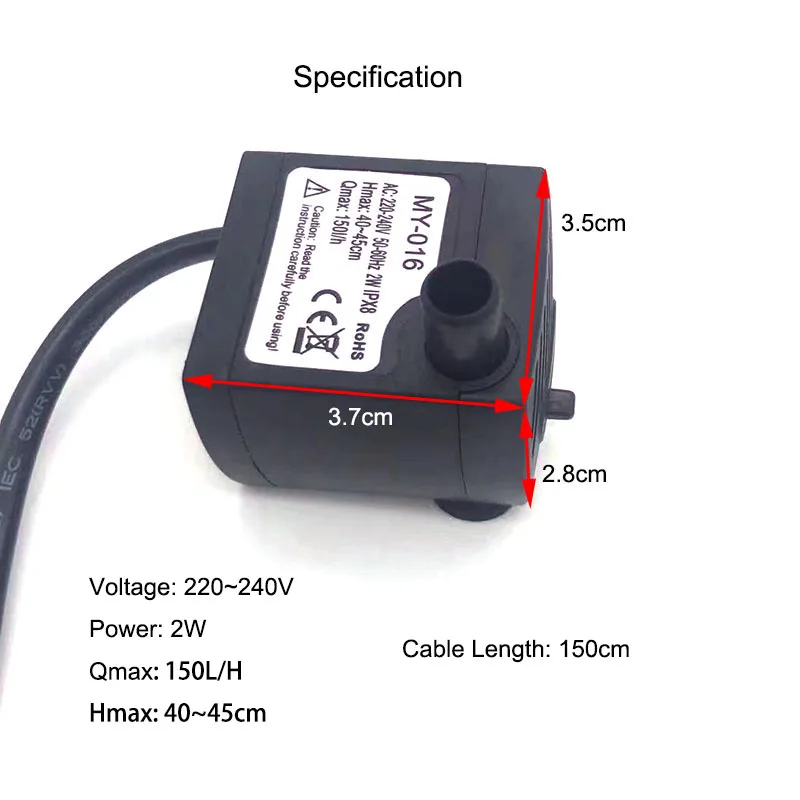 220~240V Ultra-Quiet Submersib - Fish Tank Filter Pump recensione e prezzo