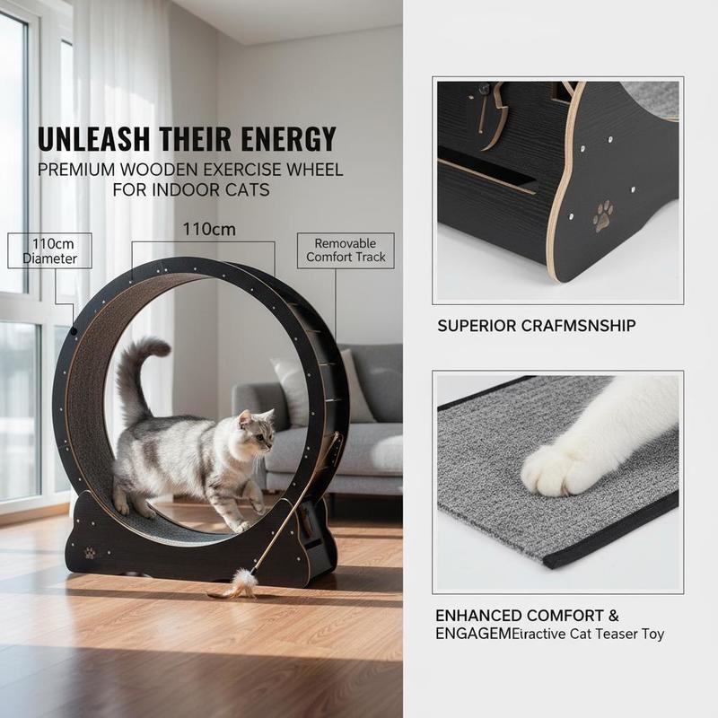 Solid Wood Pet Treadmill 43.3  - Interactive Cat Toy recensione e prezzo