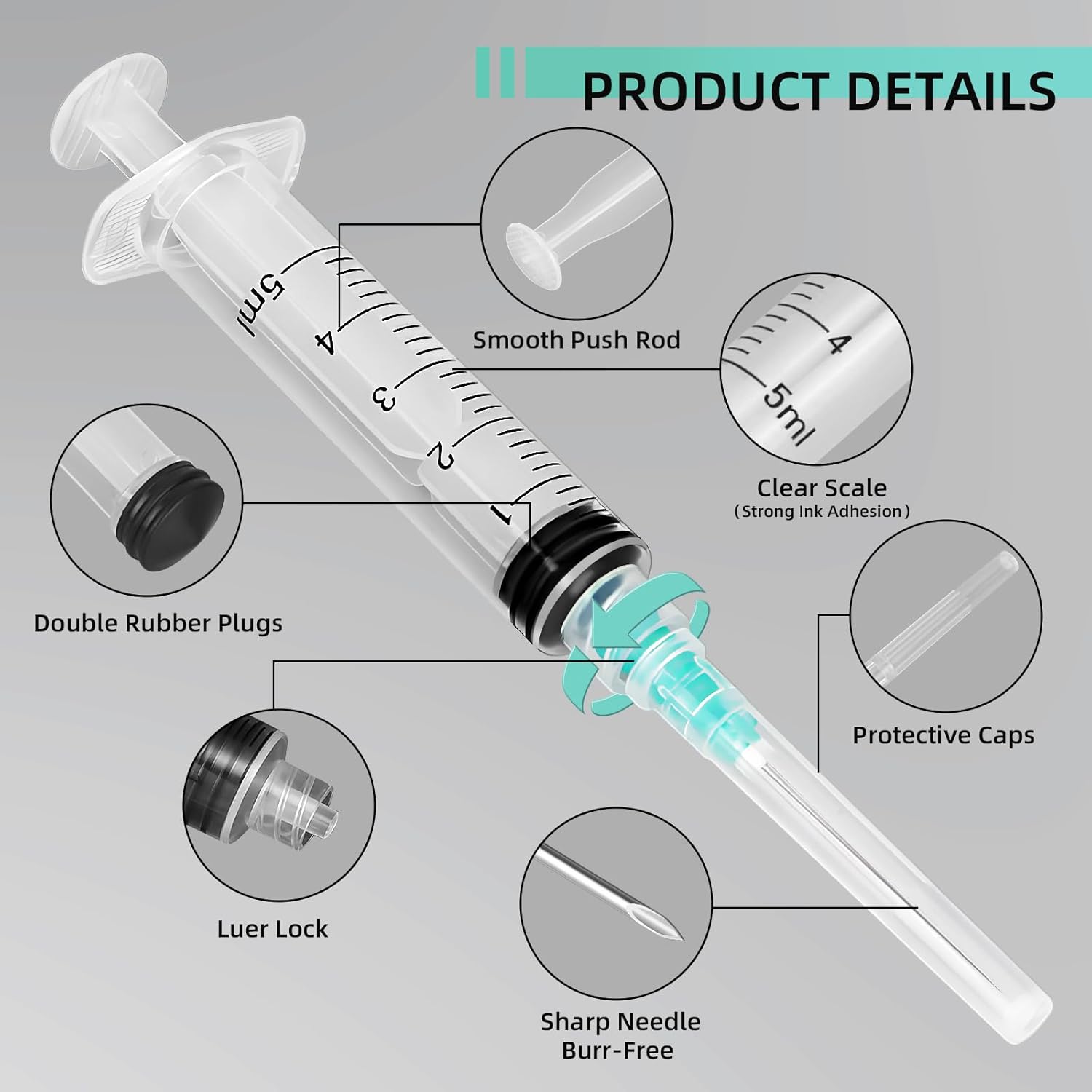 50 Pieces of 5ml Luer-Lock Syr - Pet Supplies Usa recensione e prezzo