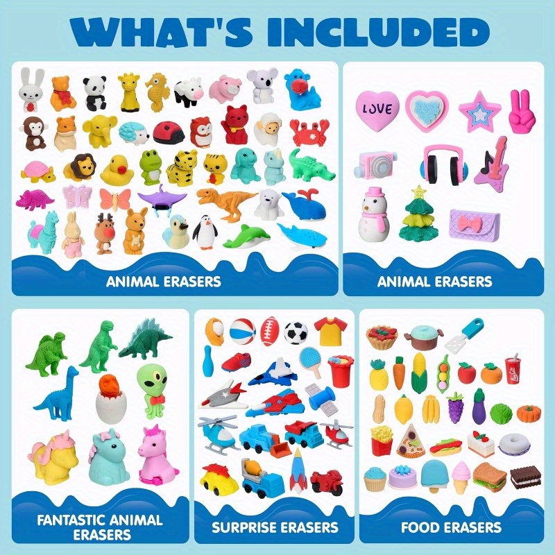 144 Pcs Animal Erasers Kids 3D - Pet Supplies In Bulk recensione e prezzo