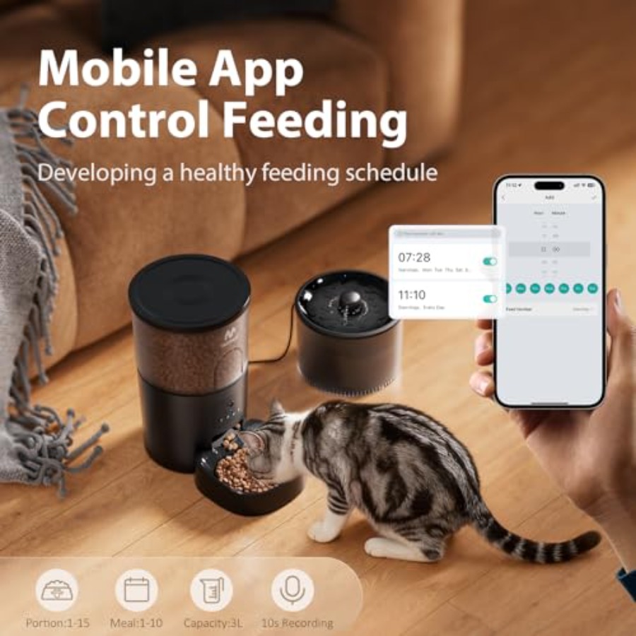 Automatic cat feeder with came - Pet Water Fountain recensione e prezzo