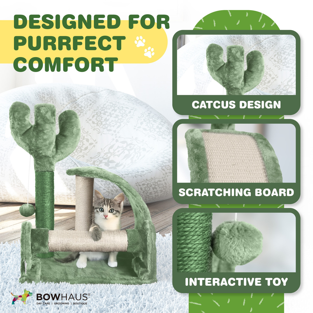 CAPHAUS Cactus Cat Tree Tower  - Interactive Cat Toy recensione e prezzo