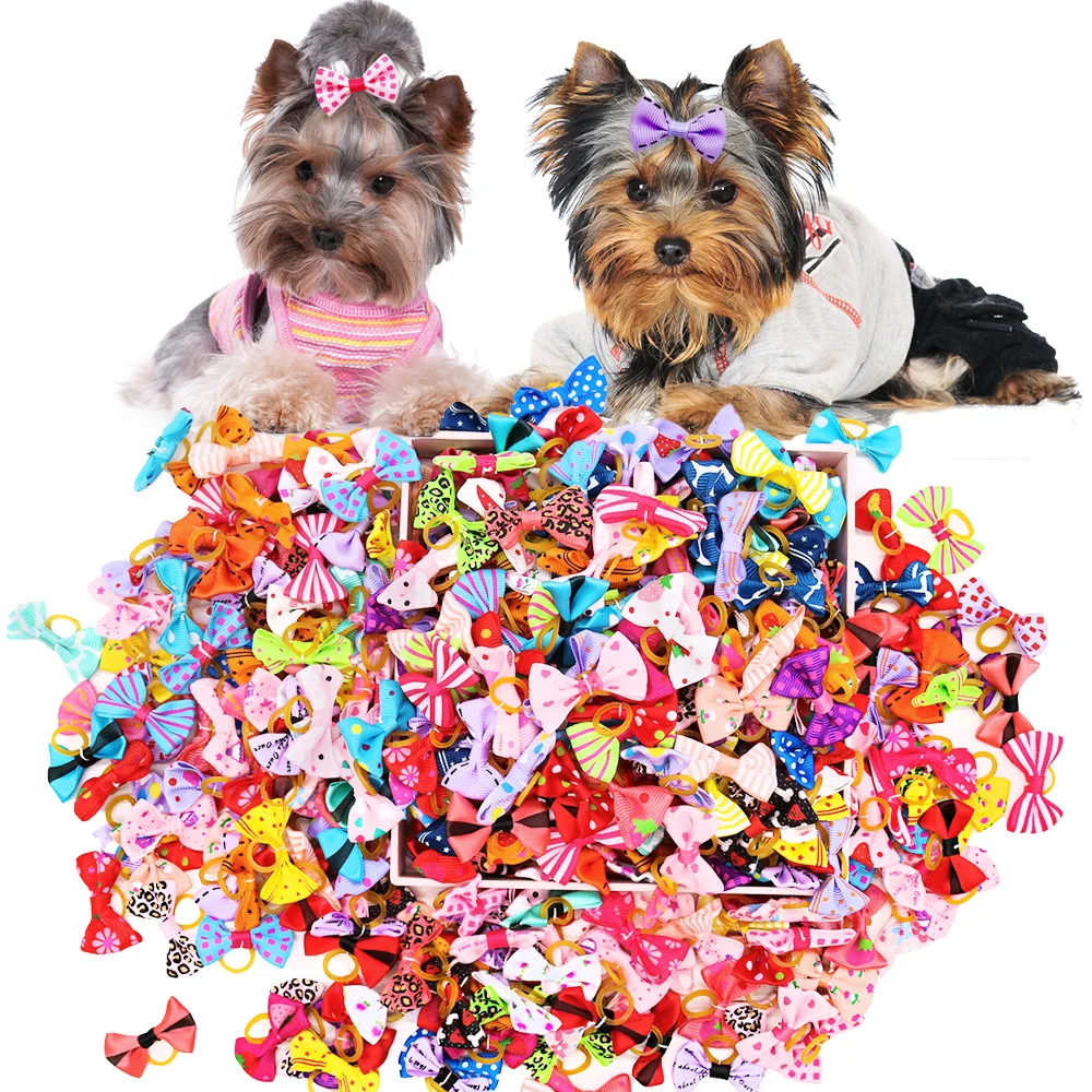 50PCS Dog Bows With Rubber Ban - Pet Supplies In Bulk recensione e prezzo